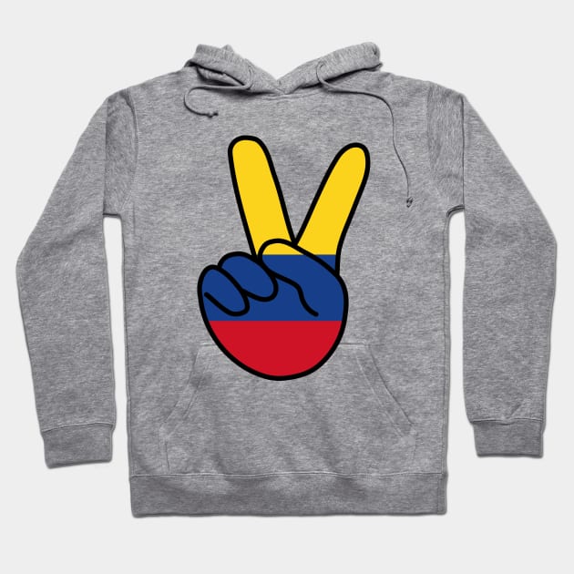 Colombia Flag V Sign Hoodie by DiegoCarvalho